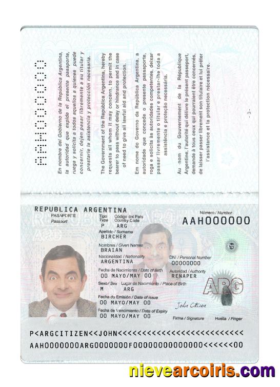 Argentina new passport 2022-present